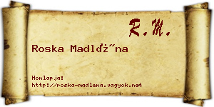 Roska Madléna névjegykártya